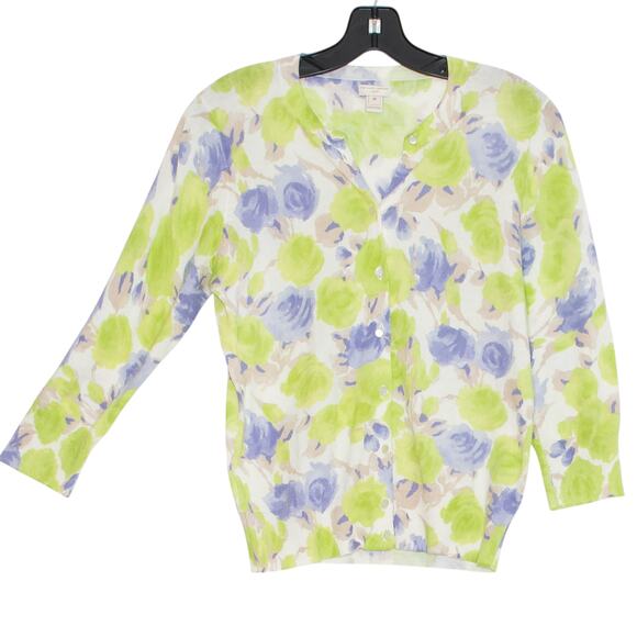 J Crew Cardigan Sweater Clare Cottage Boho Feminine Spring Floral Button Medium - Picture 6 of 6